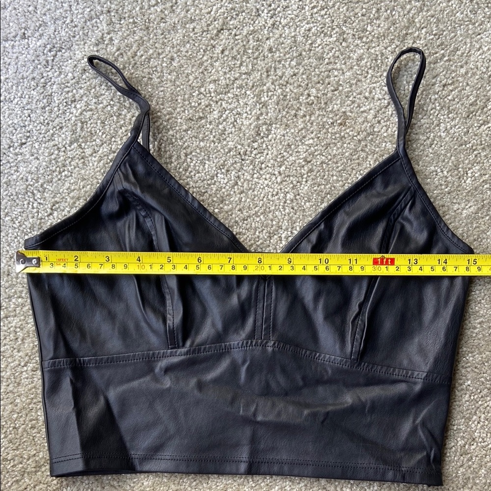🪷Lola Grace Faux Leather Crop Top, Black, Size Small - Picture 9 of 10